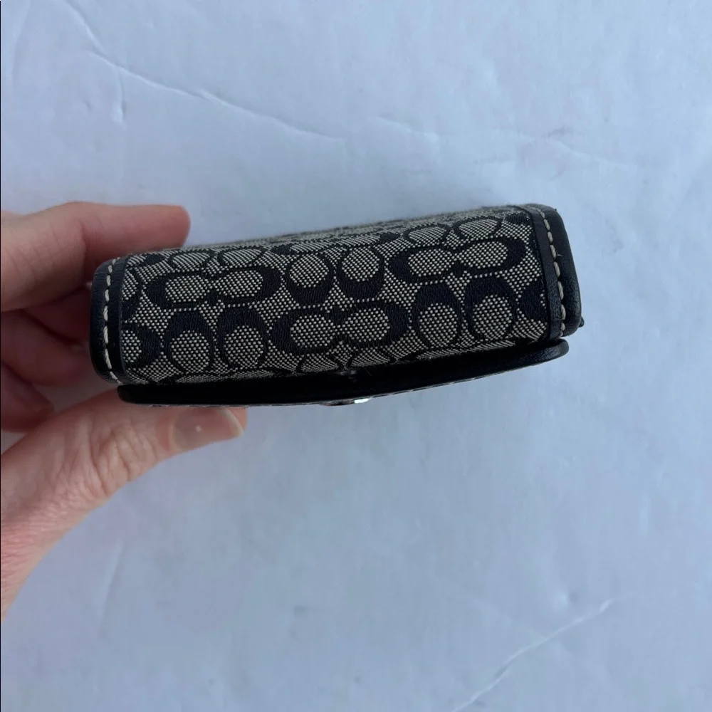 Vintage Coach Signature Black Gray Contact Case Y2K Mini Compact Makeup Stash - Picture 8 of 17